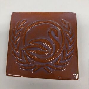 Handmade Ceramic Tile: Rose Swan